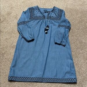 J Jill embroidered denim dress XSP